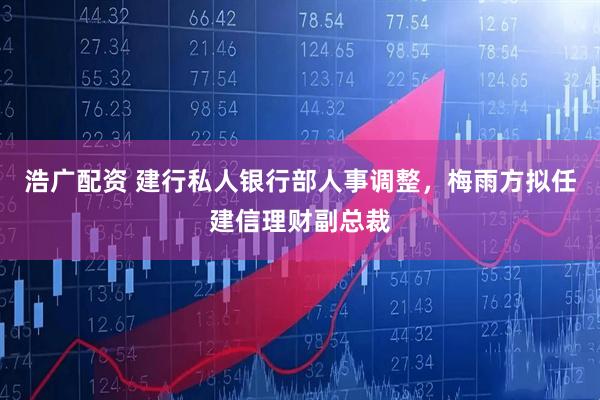 浩广配资 建行私人银行部人事调整，梅雨方拟任建信理财副总裁