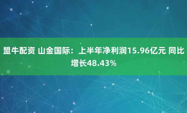 盟牛配资 山金国际：上半年净利润15.96亿元 同比增长48.43%